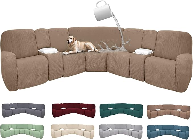100% Waterproof Sectional Recliner Couch Covers by ROFASVCO