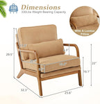 VINGLI Upgraded Premium Corduroy Accent Chair, Upholstered Arm Chair, Solid - Image 2