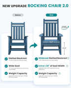 SERWALL Oversized Outdoor Rocking Chair Set of 4, HDPE Rocker - Image 4