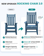 SERWALL HDPE Outdoor Rocking Chair Set of 8, Patio Rocking Chairs - Image 5