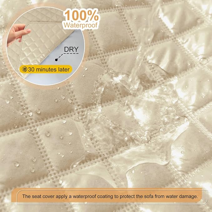 HDCAXKJ 100% Waterproof Reclining Sectional Couch Covers L Shape Recliner Sofa - Image 3