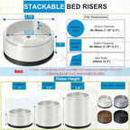 Bed Risers 1 inch, 2 inch, 3 inch, 4 inch Heavy Duty, Adjustable Furniture Riser - Image 2