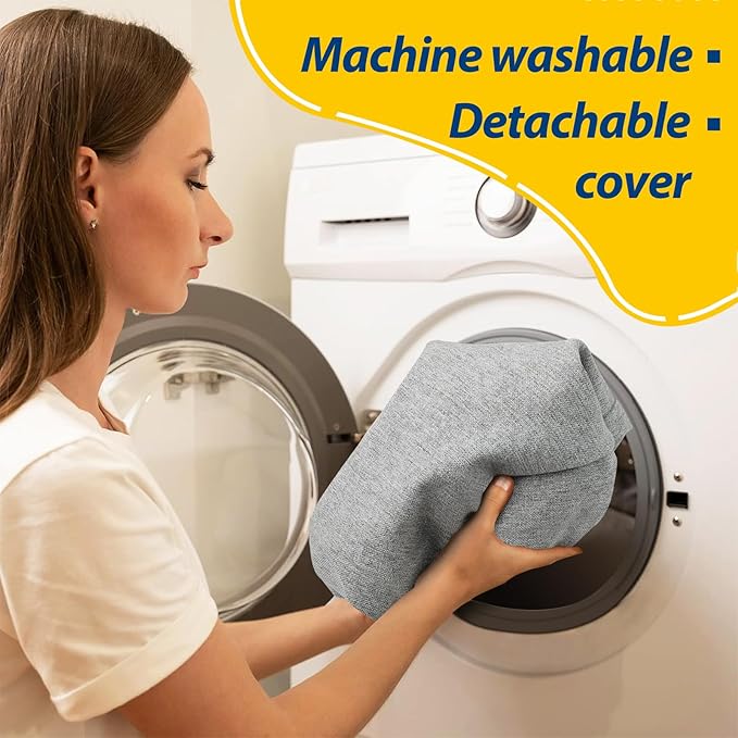 AAAAAcessories D-Shaped Chair Cushions, Machine-Washable Cover, Light Gray - Image 4