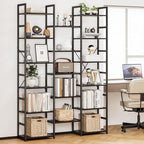 NUMENN Triple Column 6 Tier Bookshelf, Bookcase - Image 2