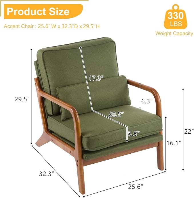 Karl home Accent Chair Mid-Century Modern Chair - Image 2