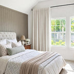 INOVADAY Linen Textured 100% Blackout Sliding Door Curtains 102x84 Cream | 1 - Image 3