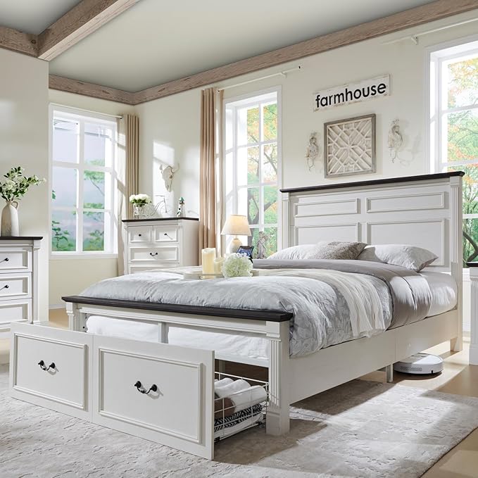 Aitjunz Farmhouse Queen Size Bed Frame by AITJUNZ