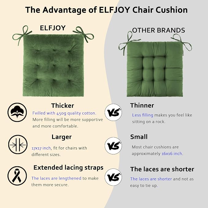 ELFJOY Rocking Chair Cushion Large Rocking Chair Pads - Image 3