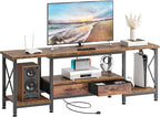 DUMOS 63” TV Stand with Power Outlets, Entertainment Center by DumosLifestyle