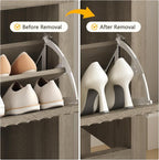 YOMILUVE Shoe Cabinet Storage for Entryway, Fluted Shoe Cabinet - Image 5