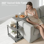 Swivel Side Table for Small Spaces, Adjustable Height End Table for Different - Image 3