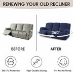 5-Piece Recliner Sofa Covers, Stretch Geometric Strokes Jacquard Recliner Sofa - Image 6