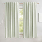 NICETOWN Light Green Blackout Kitchen Curtains 45" Length, Pair of Thermal by NICETOWN