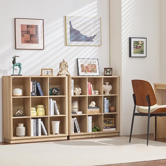Joaxswe 9 Cube Storage Book Shelf, Modern Floor Standing 3-Tier Cubby Bookcase - Image 2