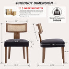 HNY Mid Century Modern Rattan Dining Chairs Set of 6, Farmhouse Linen - Image 2