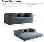 ZEIINPA Comfy Convertible Folding Mattress Couch, Floor Sofa Bed - Image 2
