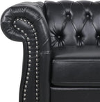 LEVNARY Leather Upholstered Armchair, Mid-Century Modern Single Sofa Chair - Image 5