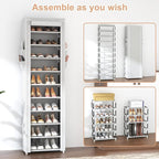 VTRIN Vertical Narrow Shoe Rack Organizer Tall Shoe Rack - Image 5
