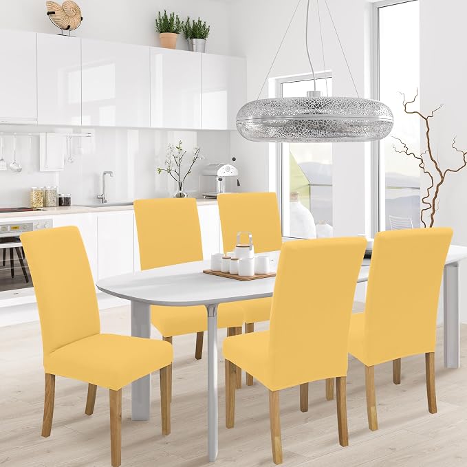 BIETYONE Stretch Dining Chair Covers Set of 6, Soft Removable Washable Kitchen - Image 2