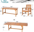 PHI VILLA 9 Pieces Acacia Wood Patio Dining Set - Image 9