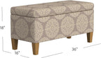 HomePop Drake Large Decorative Storage Bench -Brown Medallion - Image 3