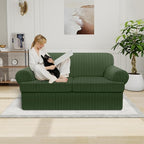 Waterproof Loveseat Cover 3-Piece Set Striped Slipcover - Image 2