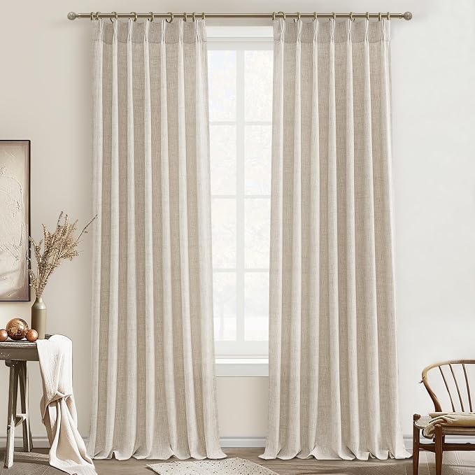PleatedDrapes Light Filtering Curtains 100 Inches Long by PleatedDrapes