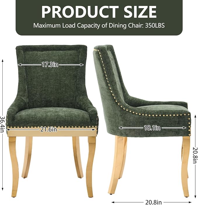 Upholstered Dining Chairs Set of 4, Modern Fabric Side Chairs - Image 3