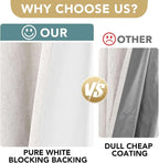 H.VERSAILTEX 100% Blackout Curtains Ivory, Linen Blackout Curtains 96 inch - Image 3