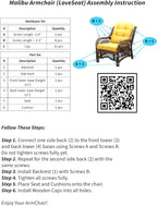 Malibu Lounge Loveseat Sofa Natural Rattan Wicker Handmade Design - Image 8