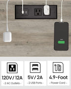 TUTOTAK End Table with Charging Station, Small Side Table, Nightstand Bedside - Image 6
