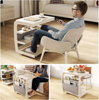 AQIMUELE Rolling Side Table, C Shaped End Table, C Table - Image 7