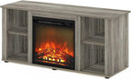 Furinno Jensen Fireplace Entertainment Center TV Stand - Image 5
