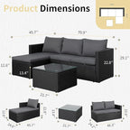 JAMFLY 3-Piece Outdoor Sectional Sofa Set - Image 2