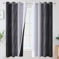 Black and Greyish White Ombre Blackout Curtains by ESTELARTEXTILER