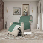 Easy-Going Reversible Couch Cover, Recliner 22 in, Cyan/Ivory | Machine - Image 2