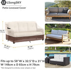 Outdoor 2-Seater Loveseat Cover, Patio Sofa Covers Fits up to 58W x 32.5D x 31H - Image 3