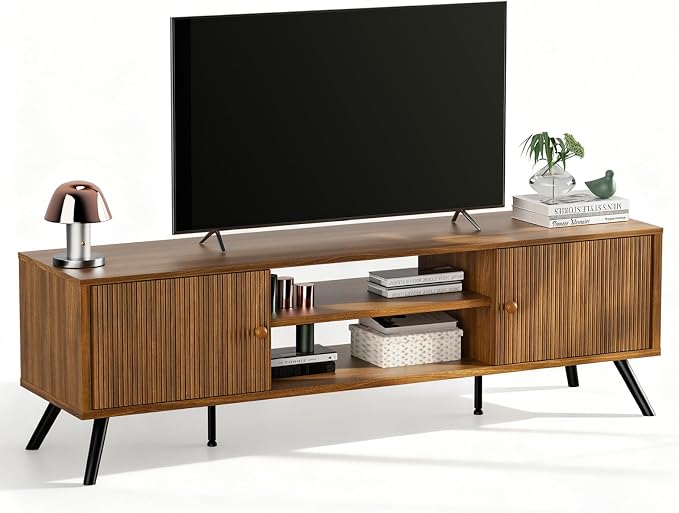 COMHOMA TV Stand for Living Room, Mid Century Modern Entertainment Center for by ComHoma
