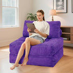 HABUTWAY Folding Sofa Bed, Convertible Sleeper Chair Bed w/Dual-Pillow & Handle - Image 3