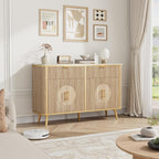 47.2" Buffet Storage Cabinet, Modern Fluted Coffee Bar Station - Image 4