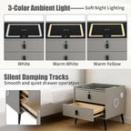 Smart Nightstand with Charging Station, Adjustable LED, USB Ports, Fingerprint - Image 5