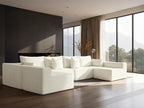 138" Cloud Sectional Couch, Comfort U Shaped Sofa by VYUXWO