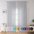 Light Grey Sheer Curtains 90 Inches Long by OWENIE