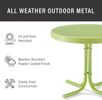 Crosley Furniture Griffith Weather Resistant Retro Metal Outdoor Side Table - Image 5