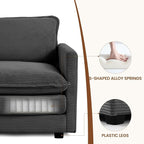 ROWHY Single Armchair with Ottoman, Modern Corduroy Cloud Couch with - Image 4