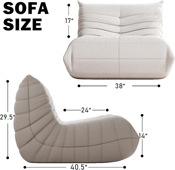 Bean Bag Chair for Adults, Oversized Fireside Chair Comfy Lazy Floor Sofa - Image 2
