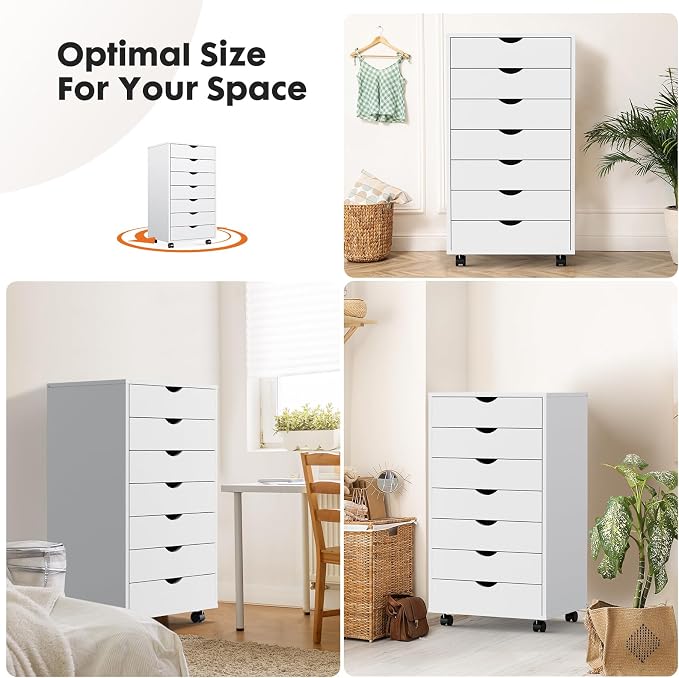 OLIXIS 7 Drawer Mobile File Cabinet Under Desk Storage Organization - Image 6