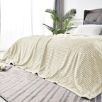 BEDELITE 3D Ribbed Jacquard Beige Blankets Queen Size by BEDELITE
