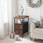 HOOBRO End Table with Charging Station, Narrow Side Table, Nightstand with 2 - Image 2