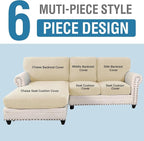 H.VERSAILTEX 2025 New Sectional Couch Covers 6 Pieces Stretch Sofa Covers - Image 2